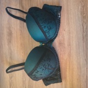 Biustonosz push up Nipplex 80B, czarny haft koronka Made in Poland