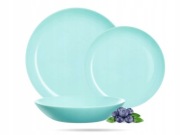 Serwis obiadowy dla 6 osób 18 elementów turkusowy Diwali LUMINARC