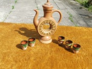 OKAZJA ! STARY  KAMIONKOWY  DZBAN NA WINO + 5 KIELISZKÓW