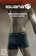 IGUANA bokserki męskie 2-paki BAWEŁNIANE roz. XL CZARNE Dwupak