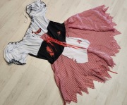 strój ludowy czerwony kapturek ludowa bawarka gorset nr 2202 M L