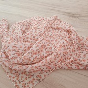 **delikatny różowy SZALIK łączka kwiatki jedwab 180x50 cm