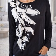 Czarna koszulka długi rękaw M 