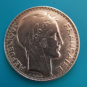 20 franków 1933 Francja  Srebro 0,680 waga 20 g
