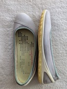 Szare eleganckie sportowe skórzane buty baleriny Ecco Biom 40
