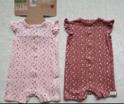 rampersy 74 coccodrillo piżamki na lato pajacyk falbanki kwiatki kwiatuszki