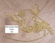 Łańcuszek złoty do biżuterii na metry łańcuch ozdobny złoty 2,4 m