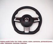 Kierownica MAZDA RX8 MX5 RX-8 R3 płaski dół bicepsy nowa skóra