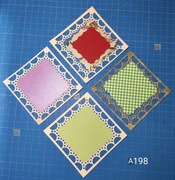 SCRAPKI KRAKÓW  kwadratowe ażurowe ramki serwetki 4 szt. (A198)