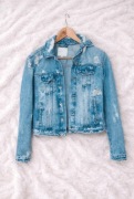 Katana jeansowa zara XS 34 przetarcia niebieska
