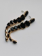 Długie czarne kolczyki sztyfty 