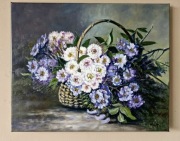 Obraz olejny Bukiet w koszu  