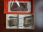 PRL posrebrzane widelczyki do ciasta oryginalne pudełko