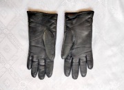 Skórzane rękawice damskie czarne ze skóry naturalnej pięciopalczaste