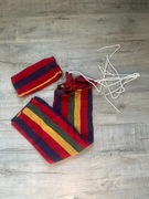 Hamak ogrodowy turystyczny mocny kempingowy Zestaw pokrowiec + linki