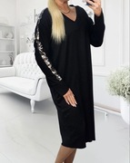 Sukienka z cekinowymi rękawami Plus Size