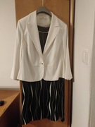 Sukienka z żakietem, rozmiar 52, biało- czarna 