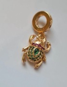 Nowy Charms złoty skarabeusz srebro s 925 do bransoletki typu Pandora