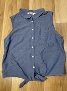 H&M bluzka koszula bez rękawów niebieska 170