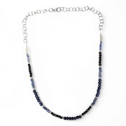 Regulowany Naszyjnik z naturalnych kamieni turmalin hematyt szafir 50cm 