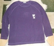 fioletowa polarowa bluza do spania z kotkiem In Extenso L