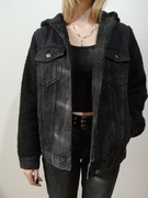 Jeansowa kurtka z futrem Sinsay używana rozmiar XS