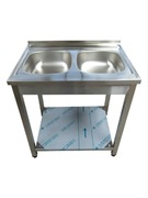 Zlew/zlewozmywak gastronomiczny 80x60x85+ półka. GRATIS SYFON