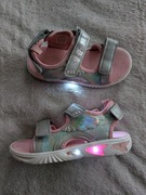 Srebrne kolorowe świecące buty sandały na rzepy skrzydła ZigZag 30