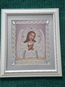 Obraz haftowany koralikami Anioł stróż , ręczna robota