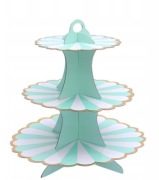 2x Stojak Patera na Ciasto Babeczki 3-poziomowy Karton Zielony