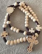 Różaniec prawosławny drewniany z Grecji. Naszyjnik. PREZENT dla Babci.(T).