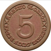 Wolne Miasto Gdańsk, Kasyno Sopot, żeton 5 guldenów  