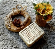 Zestaw ozdób wianuszek kuferek kwiatki