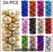 Bombki plastikowe choinkowe 3cm 24szt. Złote, czerwone, zielone, kolorowe 