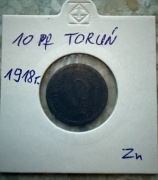 10 Pf Toruń Thorn 1918 cynk