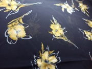 Tkanina czarny szyfon kwiaty wiotka lejąca się na odzież dekoracje 