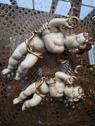 Drewniana rzeźba - Antyczy Anioł Muzykant - wys.30cm. 