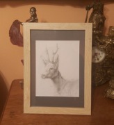 Grafika myśliwska łowiecka ROGACZ SARNY KOZIOŁ. A4