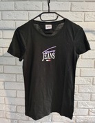 Tommy Jeans t-shirt damski S | czarna koszulka z logo | cienka bawełna