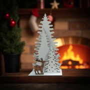 Dekoracja świąteczna 3D z drewna – choinka renifer – ozdoba stołu