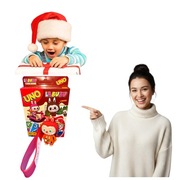 Karty UNO – LABUBU +  Brelok Labubu (Czerwono-Pomarańczowy, PCV)