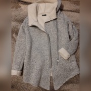 Ciepła bluza kurtka kożuszek szary S