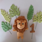 Lew cukrowy figurka na tort roczek