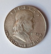 MONETA  USA 1950 1/2 DOLLAR PÓŁ DOLARA HALF FRANKLIN