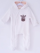 Biały przejściowy ocieplany kombinezon z kapturem Kuniboo 62/68