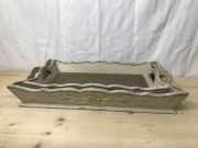 Drewniana taca kelnerska vintage 2 sztuki rustykalne