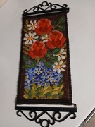 CUDNE KWIATY..ŚLICZNY  OBRAZEK TYPU GOBELINOWEGO-SZWECJA