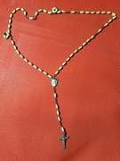 Stary różaniec lata 50 Vintage retro biały