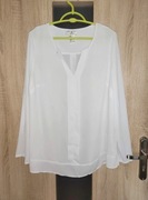32 Biała zwiewna bluzka koszula długi rękaw rozmiar 42