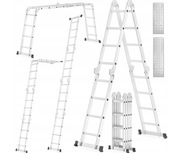 Drabina aluminiowa przegubowa wielofunkcyjna HIGHER 4x4 + podest 4,6m 150kg